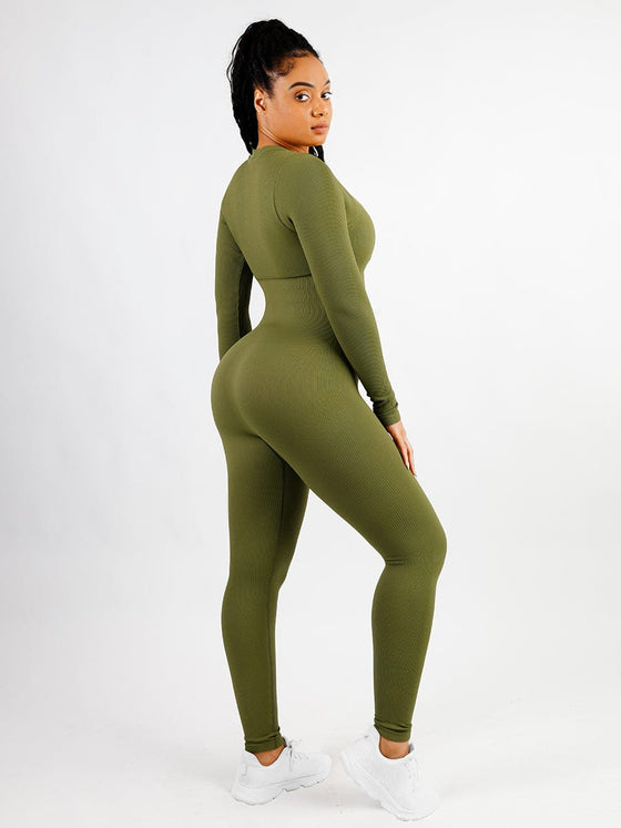 Seamless Deep V Waist-Cinching Tummy Control Catsuit
