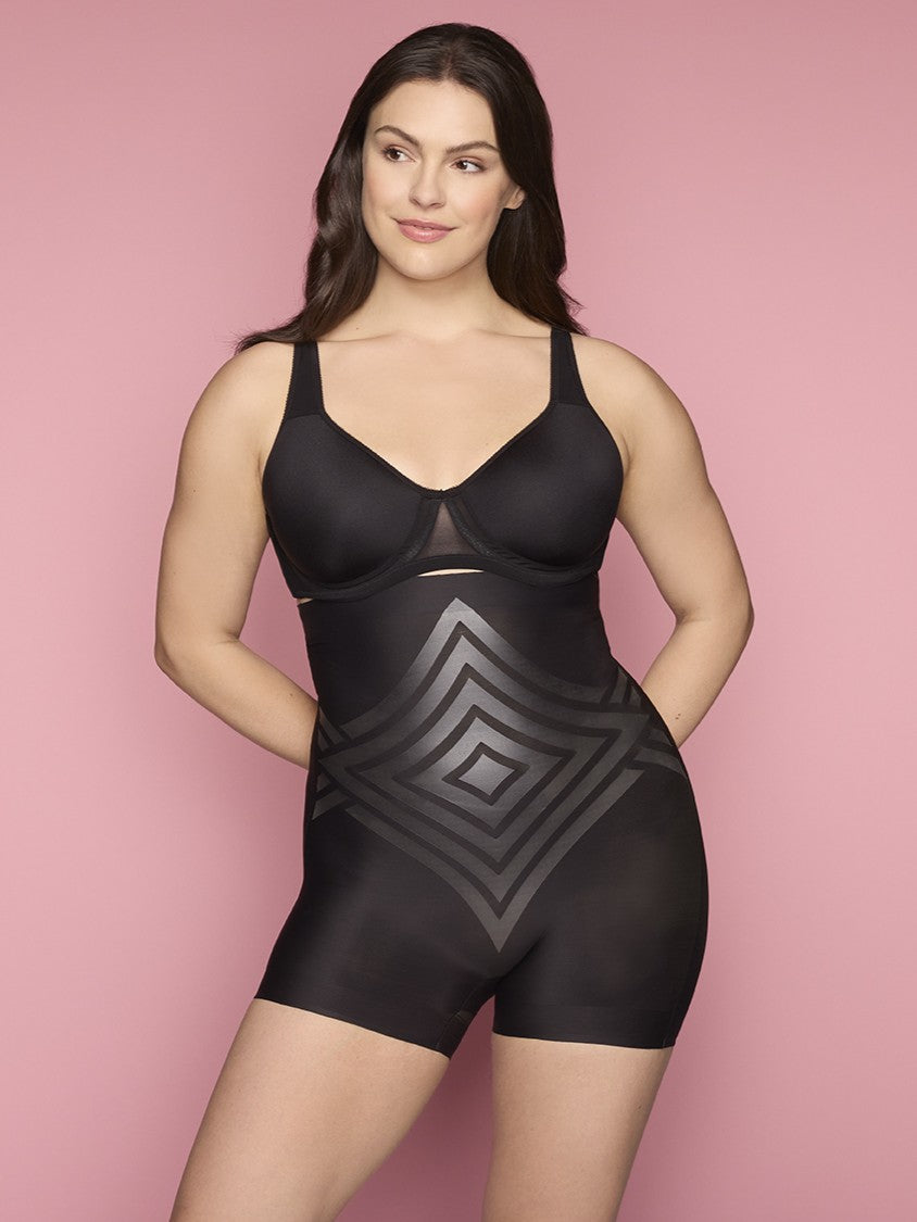 High-Waist Shaping Boyshort with LYCRA FitSense® print technology