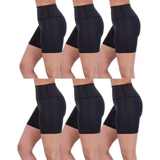 6-Pack: Active High Waisted Biker Shorts