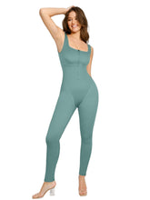 Women Fashion Zipper Front Slit Sports Sauna Jumpsuit