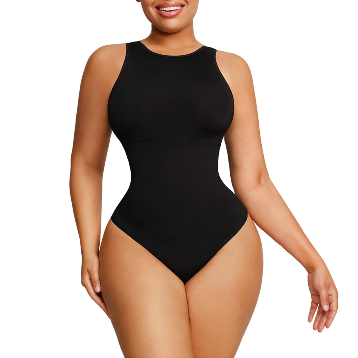Eco-friendly Seamless Outer Crew Thong Bodysuit