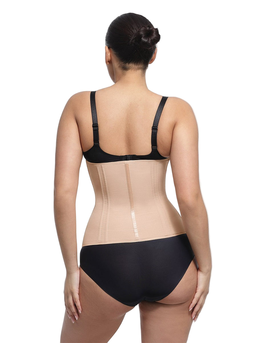 Luxury Gold Zipper U-Shaped Steel Boned Waist Cincher Girdle – 15 Steel Bones Compression Shaper