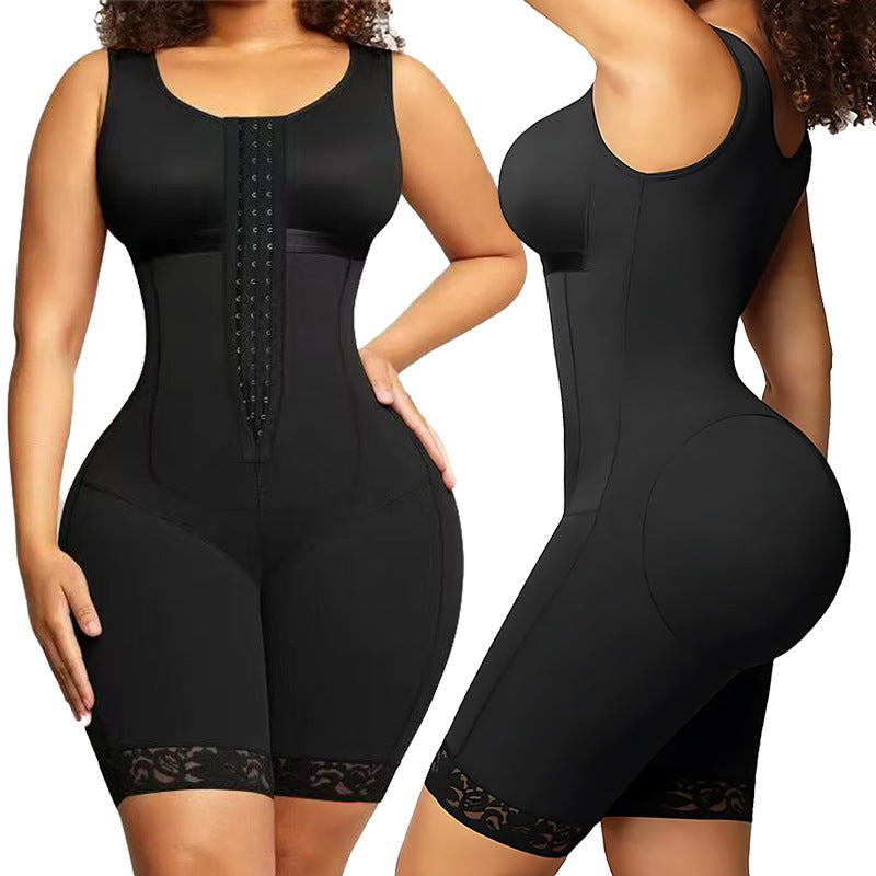 Nylon Shapewear Bodysuit - Buttoned, Black or Purple, XS-XXXL