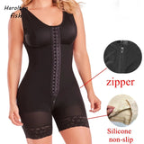 High Compression Full Body Shaper with Bust Support – Postpartum Slimming Fajas Colombianas