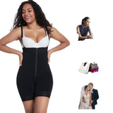 Custom Lace Trim Zip Front Shapewear Bodysuit – Butt Lifter with Triple Mesh Waist Control Fajas