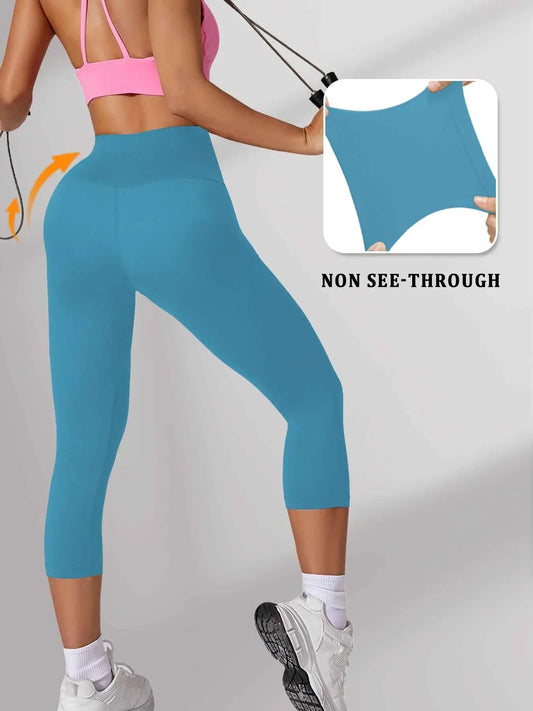 High Waisted Capri Yoga Pants - Tummy Control
