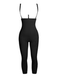 Women Black Plus Size Full Body Shaper With Open Crotch Smooth Silhouette
