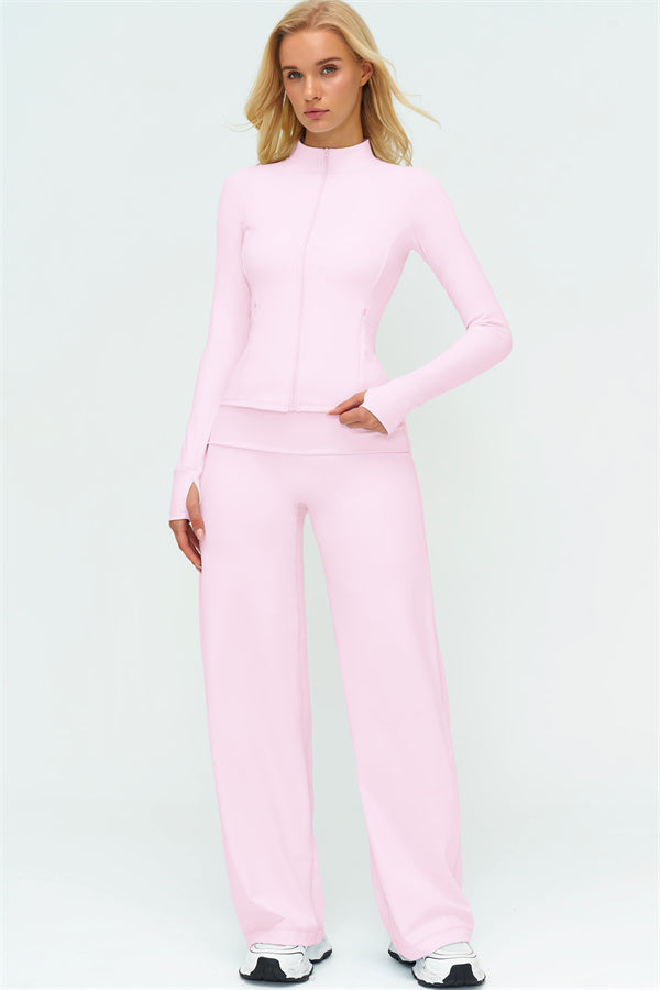 The Twirl Zip Jacket Straight Leg Pants 2-Piece Set
