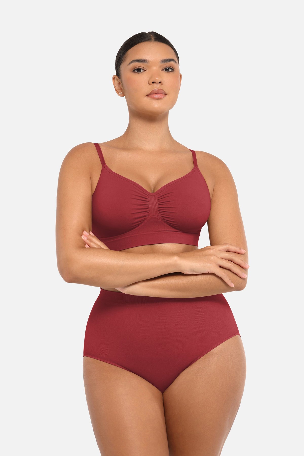 Seamless Mid-Waist Tummy Control Peach-Hip Brief