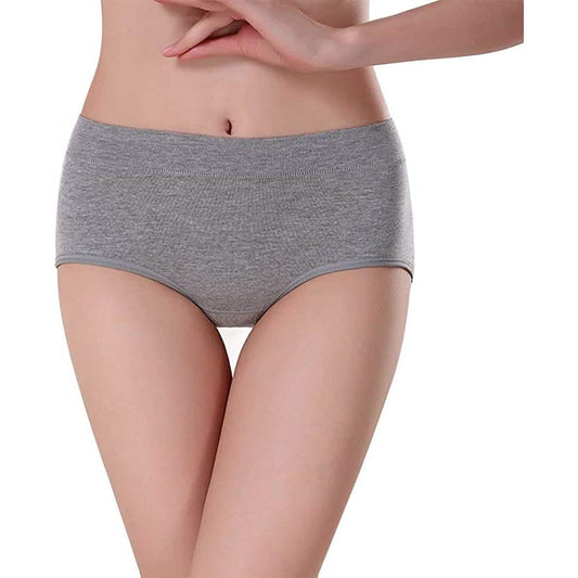 5-Pack: Cotton Mid Waist No Muffin Top Full Coverage Brief Ladies Underwear