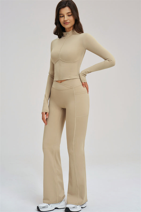 The Sizzle Zip Jacket Flared Leggings 2-Piece Set