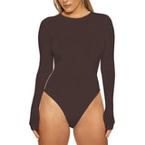Women’s Double Layer High Neck Bodysuit – Long Sleeve Shapewear Top for Autumn & Winter Streetwear