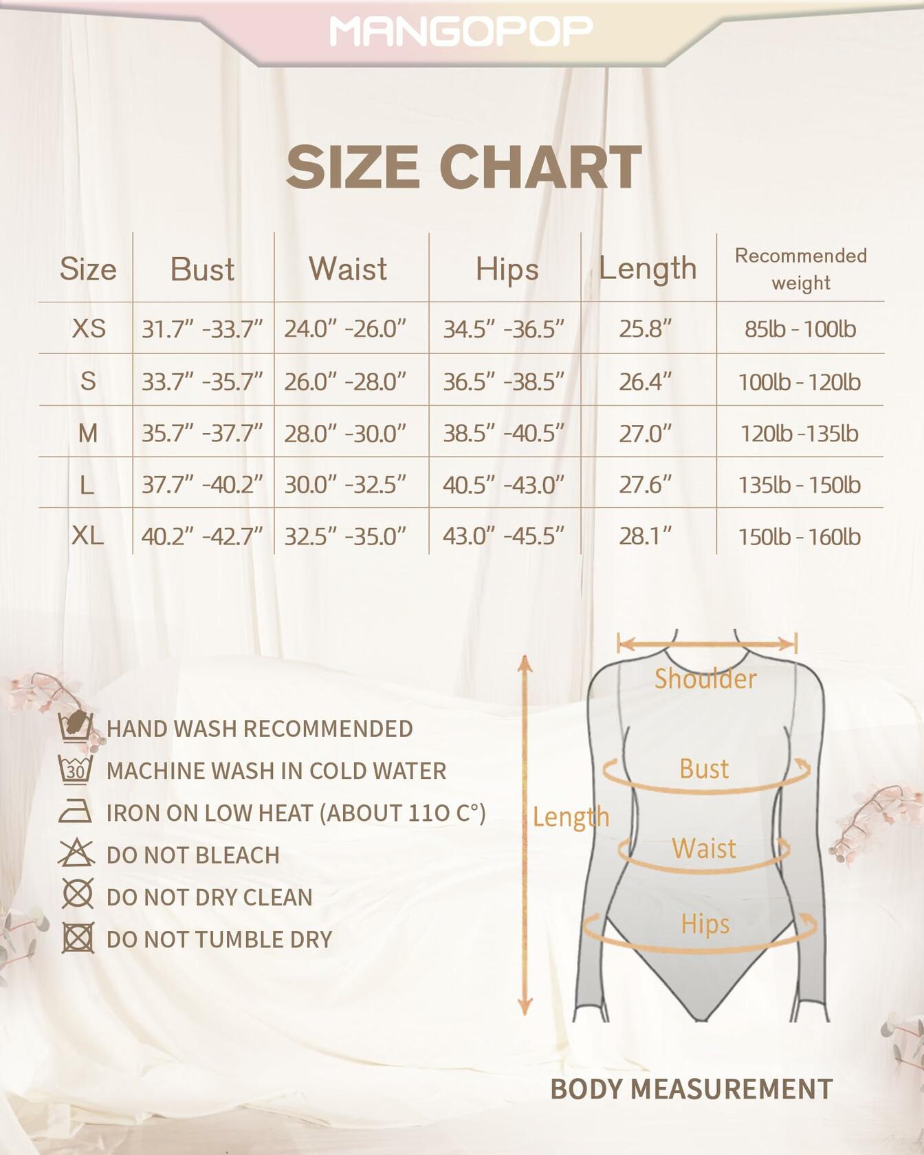 MANGOPOP Long Sleeve Ribbed Bodysuit Tummy Control Henley Scoop Neck Size S