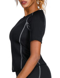 Exquisite Black Short Sleeve Big Size Neoprene Luminous Zip Shaper Comfort