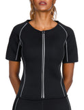 Exquisite Black Short Sleeve Big Size Neoprene Luminous Zip Shaper Comfort
