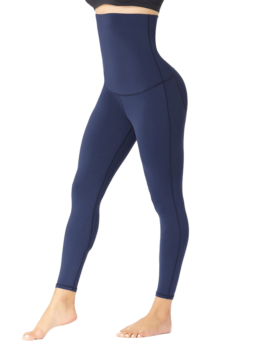 Wholesale Black High Waist Solid Color Pants Shaper Flatten Tummy