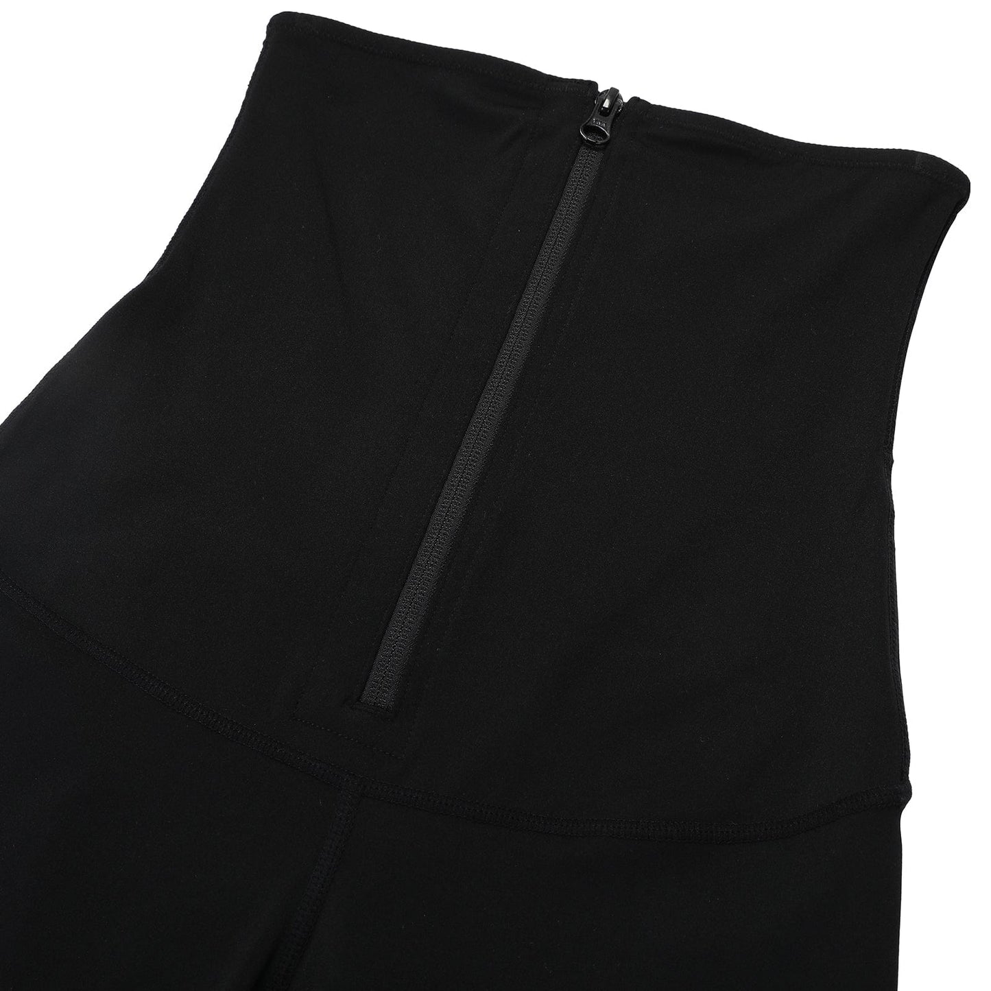 Black 2-in-1 Zip Waist Trainer Shaping Leggings