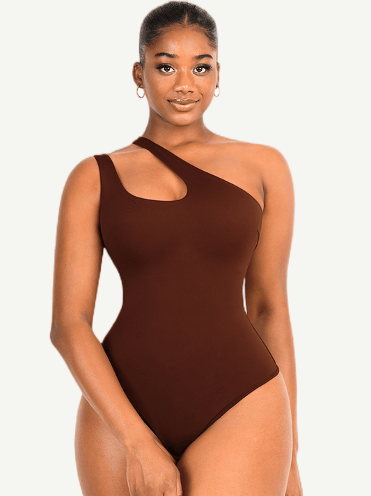 One-Shoulder Cut-Out Shapewear Bodysuit