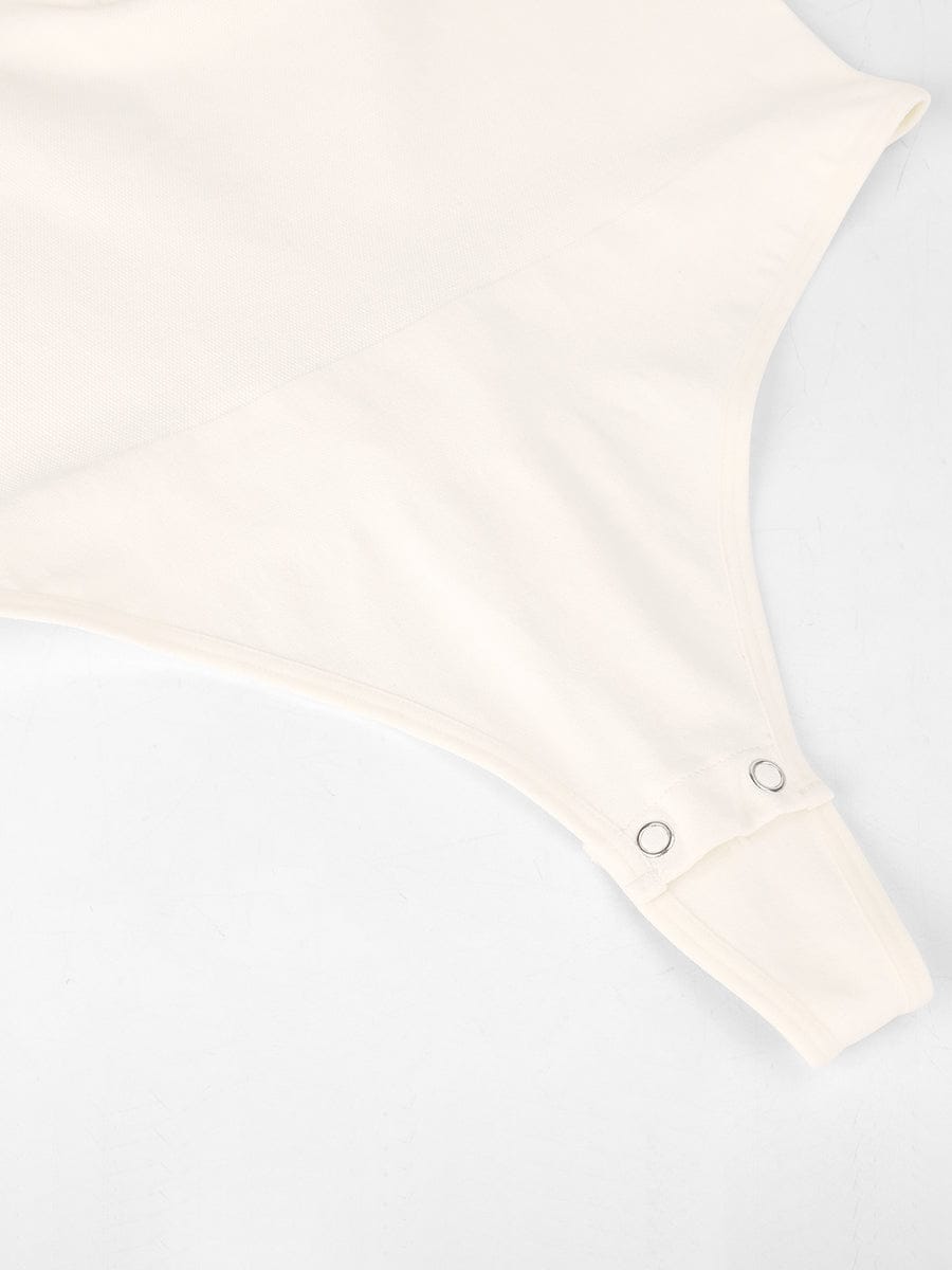 Seamless Long-Sleeve Zipper Thong Bodysuit