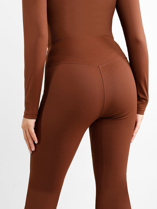 High-Rise Tummy Control Split-Hem Flared Shaping Pants