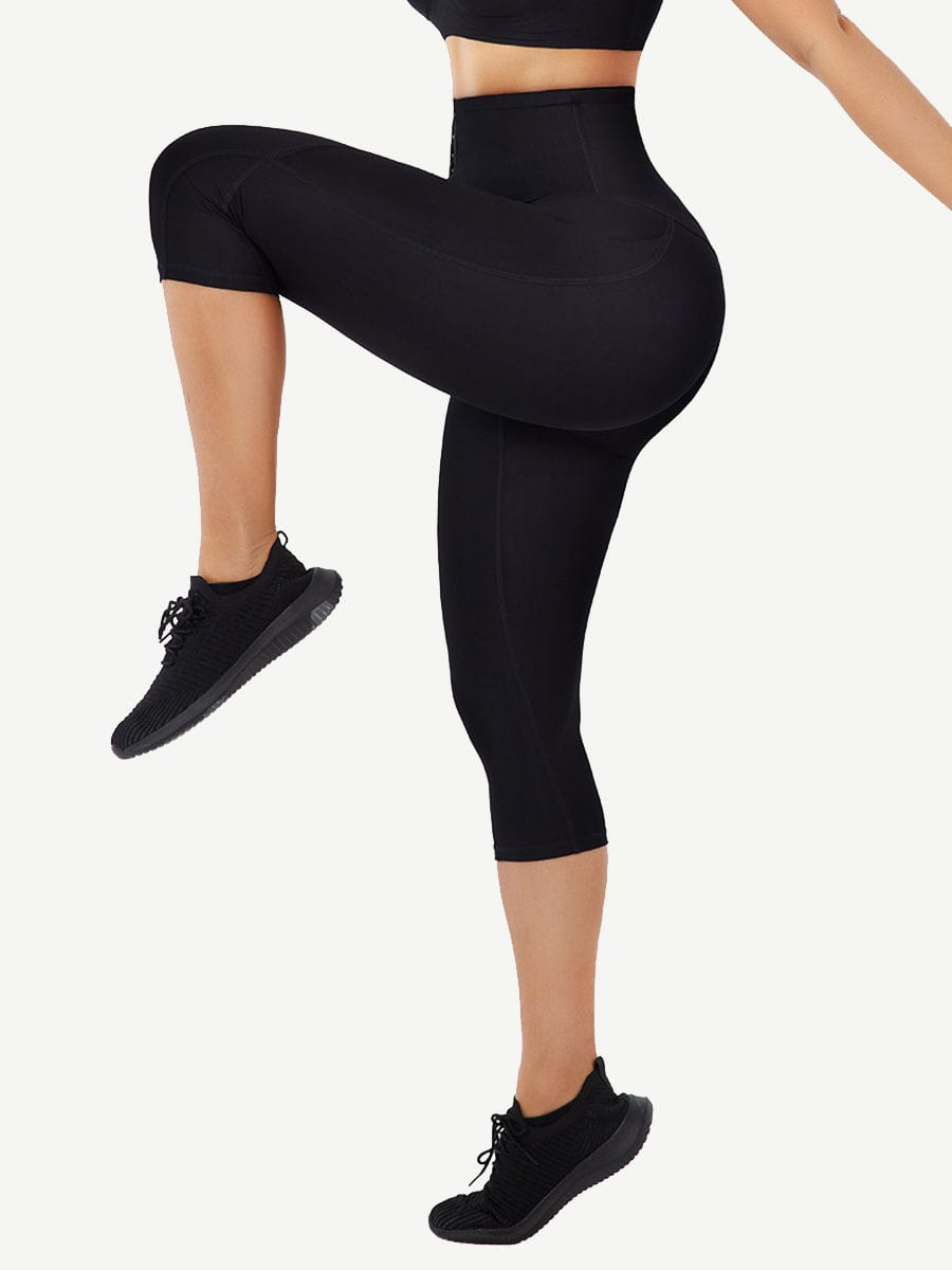 Mid-Rise Double-Layer Cropped Trousers with Pockets