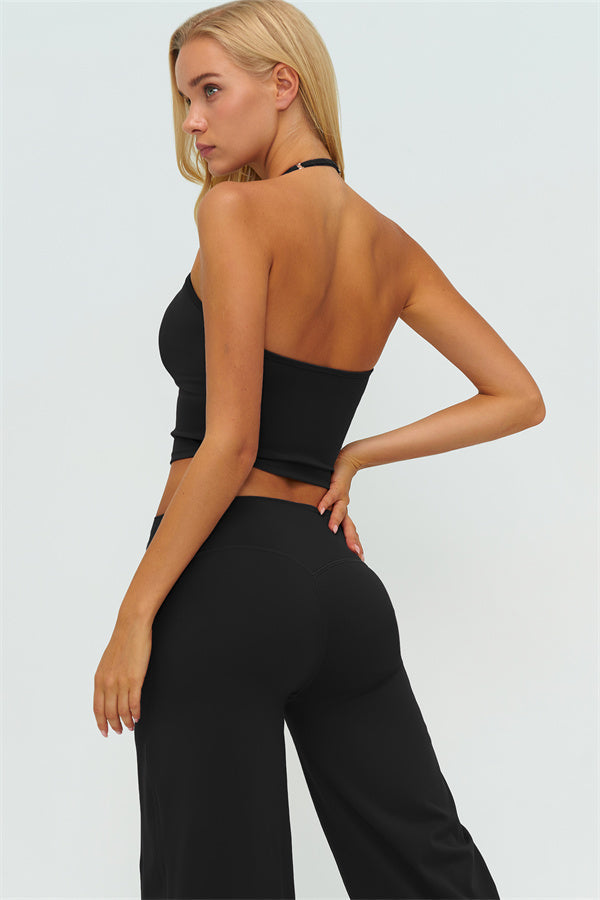 The Twirl Halter Tank Top New Straight Leg Pants 2-Piece Set