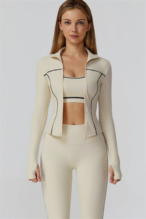 The Venus Zip Top Sports Bra Leggings 3-Piece Set