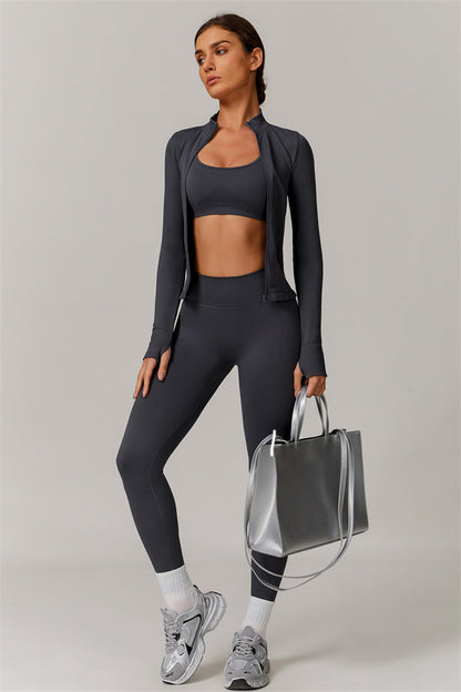 The Nova Luxe Jacket Sports Bra Leggings 3-Piece Set