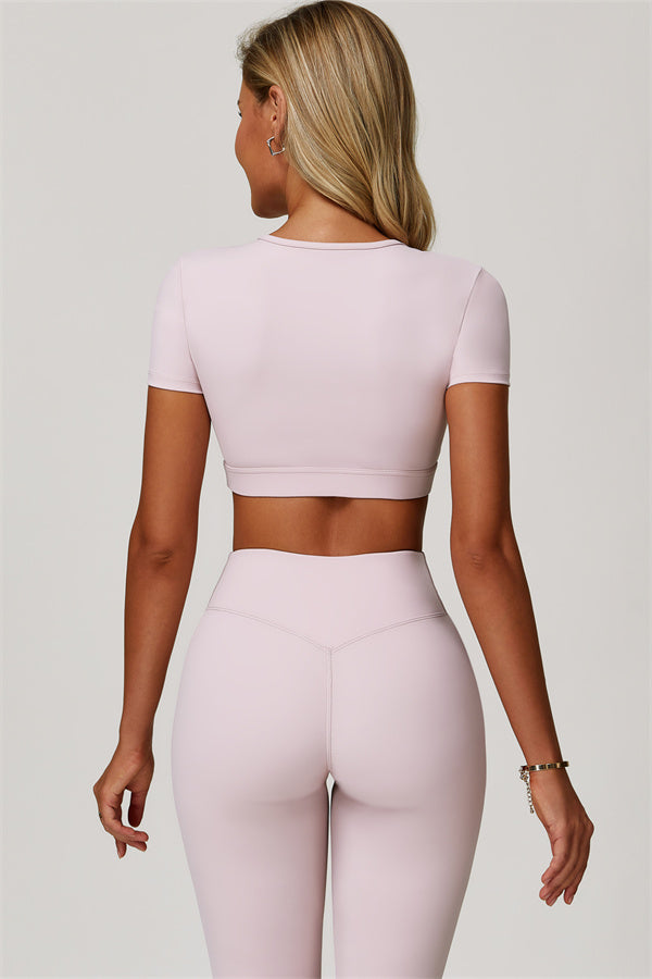 The Lavish Cut-out Crop Top Leggings 2-Piece Set