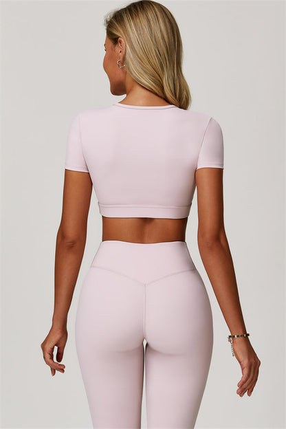 The Lavish Cut-out Crop Top Leggings 2-Piece Set