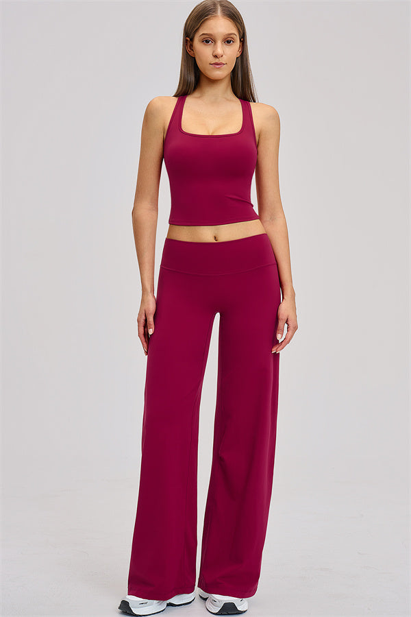 The Dynamic Crop Top Straight Leg Pants 2-Piece Set