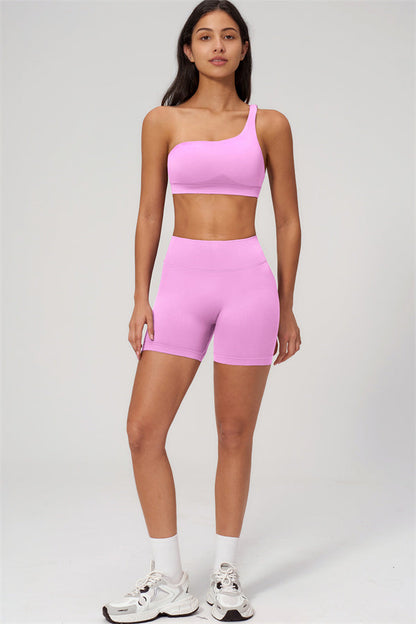 The Empower One-Shoulder Sports Bra Shorts 2-Piece Set