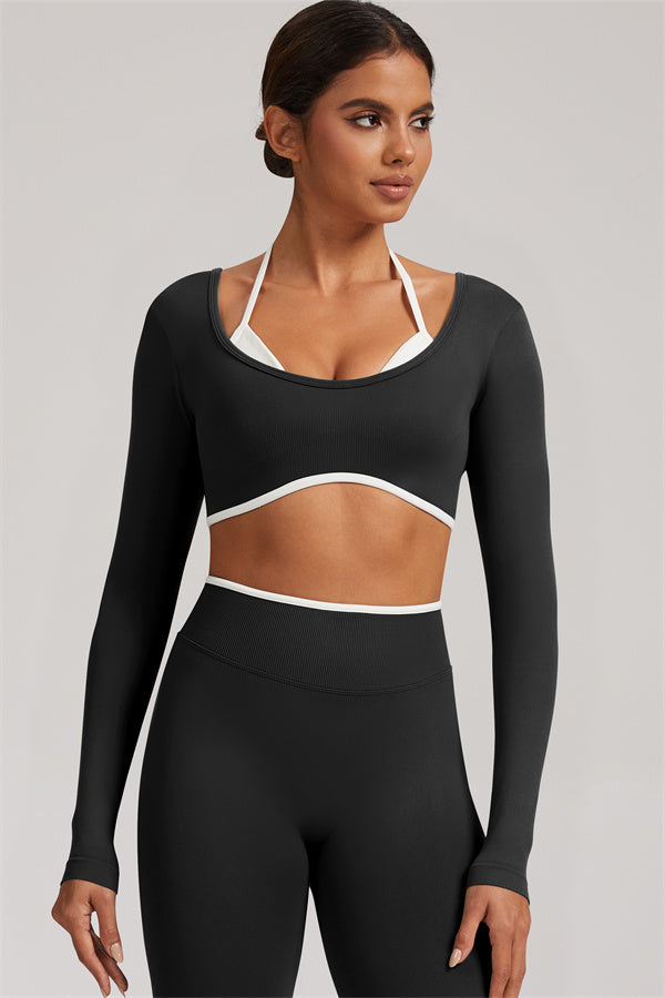 The Elevate New Long Sleeve Crop top Leggings 2-Piece Set