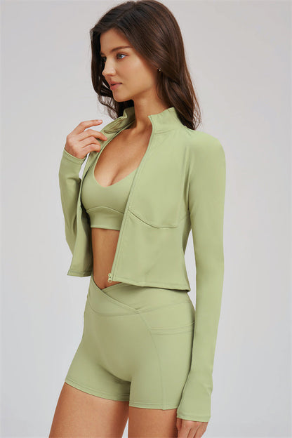 The Sizzle Zip Jacket Sports Bra Shorts 3-Piece Set