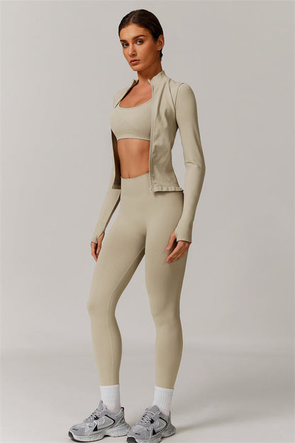 The Nova Luxe Jacket Sports Bra Leggings 3-Piece Set