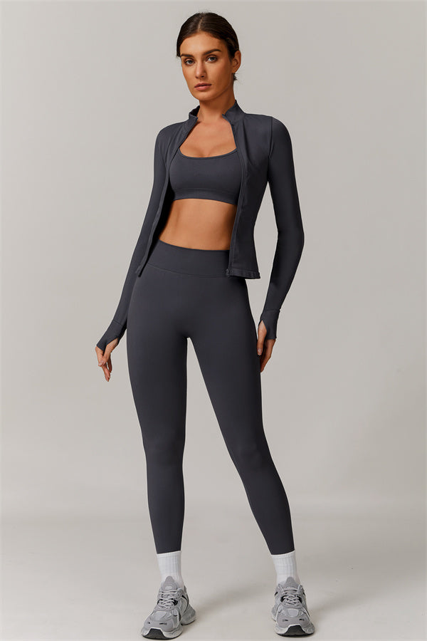 The Nova Luxe Jacket Sports Bra Leggings 3-Piece Set