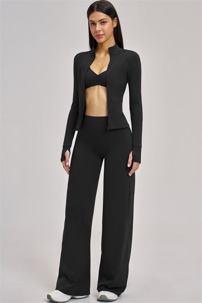 The Swoon Jacket Sports Bra Flared Leggings 3-Piece Set