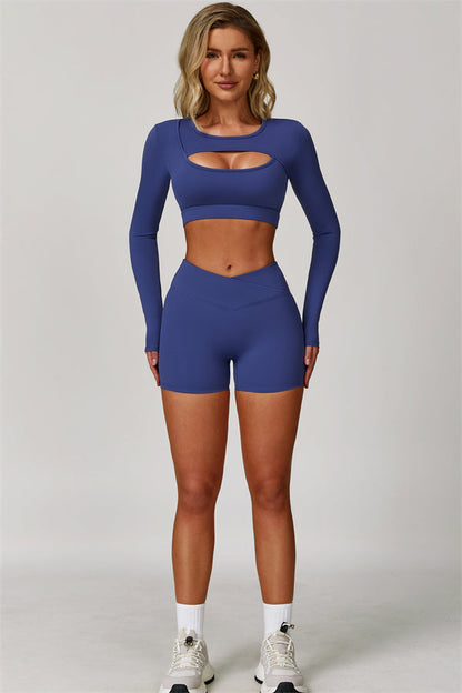 The Lavish Long Sleeve Cut-out Crop Top