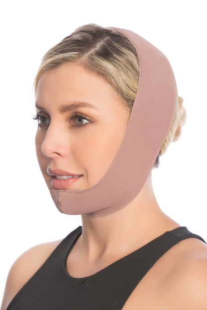Post-surgical Facial compression garments chin guard Cocoa Ref. 09031