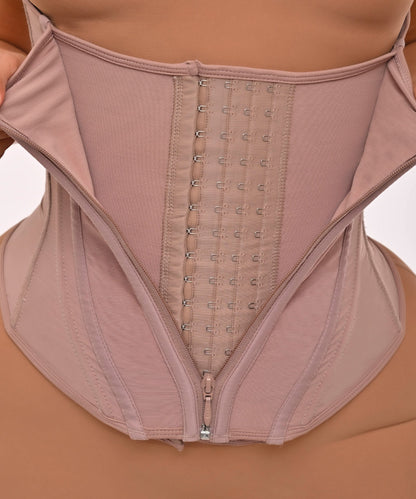 High-Control Strapless Corset Shapewear with Hooks, Invisible Closure & Sculpting Boning Ref.09533