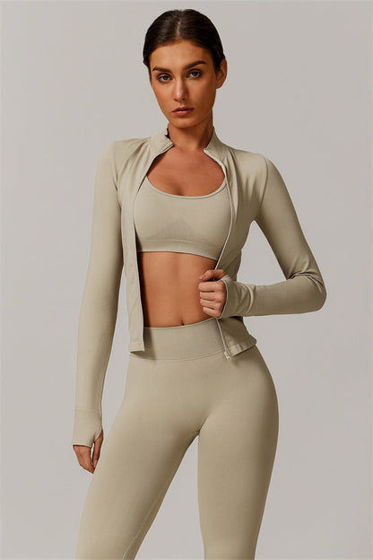 The Nova Luxe Jacket Sports Bra Leggings 3-Piece Set