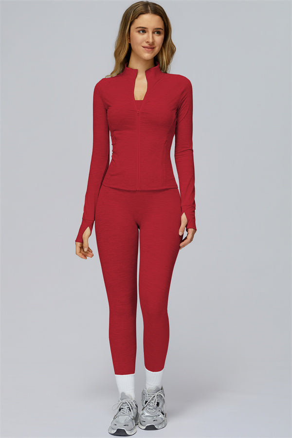 The Radiance Jacket Racerback Sports Bra Leggings 3-Piece Set