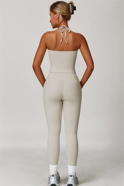 The Surge Halter Crop Top Leggings 2-Piece Set