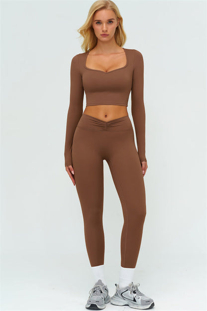 The Lushness Long Sleeve Crop top Leggings 2-Piece Set