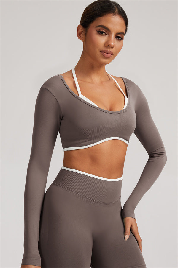 The Elevate New Long Sleeve Crop top Leggings 2-Piece Set