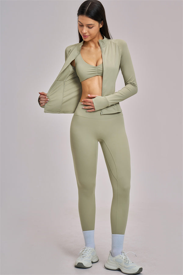 The Swoon Jacket Sports Bra Leggings 3-Piece Set
