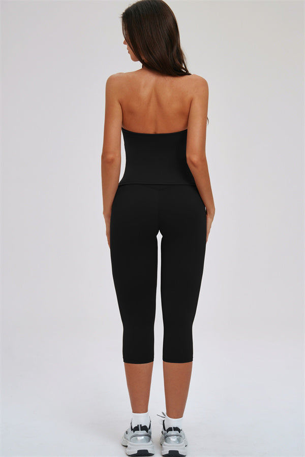 The Twirl Halter Tank Top Capri Leggings 2-Piece Set