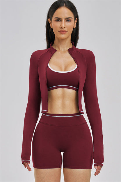 The Unbound Jacket Sports Bra Shorts 3-Piece Set