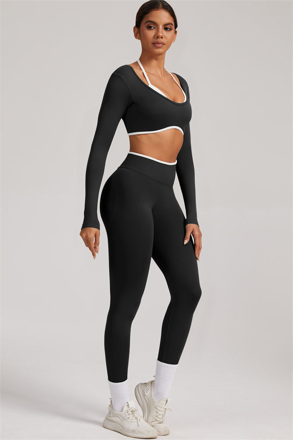The Elevate New Long Sleeve Crop top Leggings 2-Piece Set