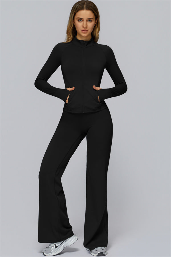 The FlexCore Pure Zip Jacket Flared Leggings 2-Piece Set